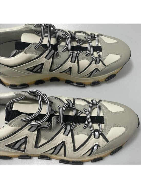 LANVIN MEN\'S RUNNING SNEAKERS IN LEATHER AND REFLECTIVE COLORBLOCK WHITE SIZE 10 main image 7